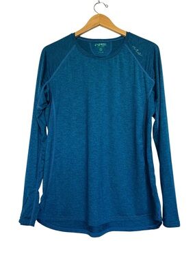 NRS Women's UPF XL Long-Sleeve Performance Active Shirt Teal Blue